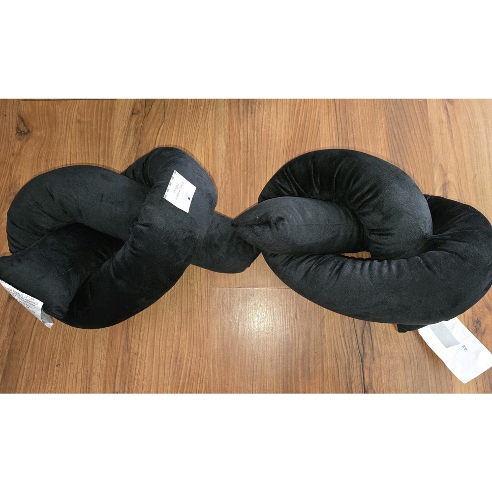 2 Bullseye's Playground Knot Toss Pillow Black Pretzel Pillow ss